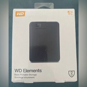 WD 1TB Elements HDD USB 3.0 Portable Hard Drive Western Digital